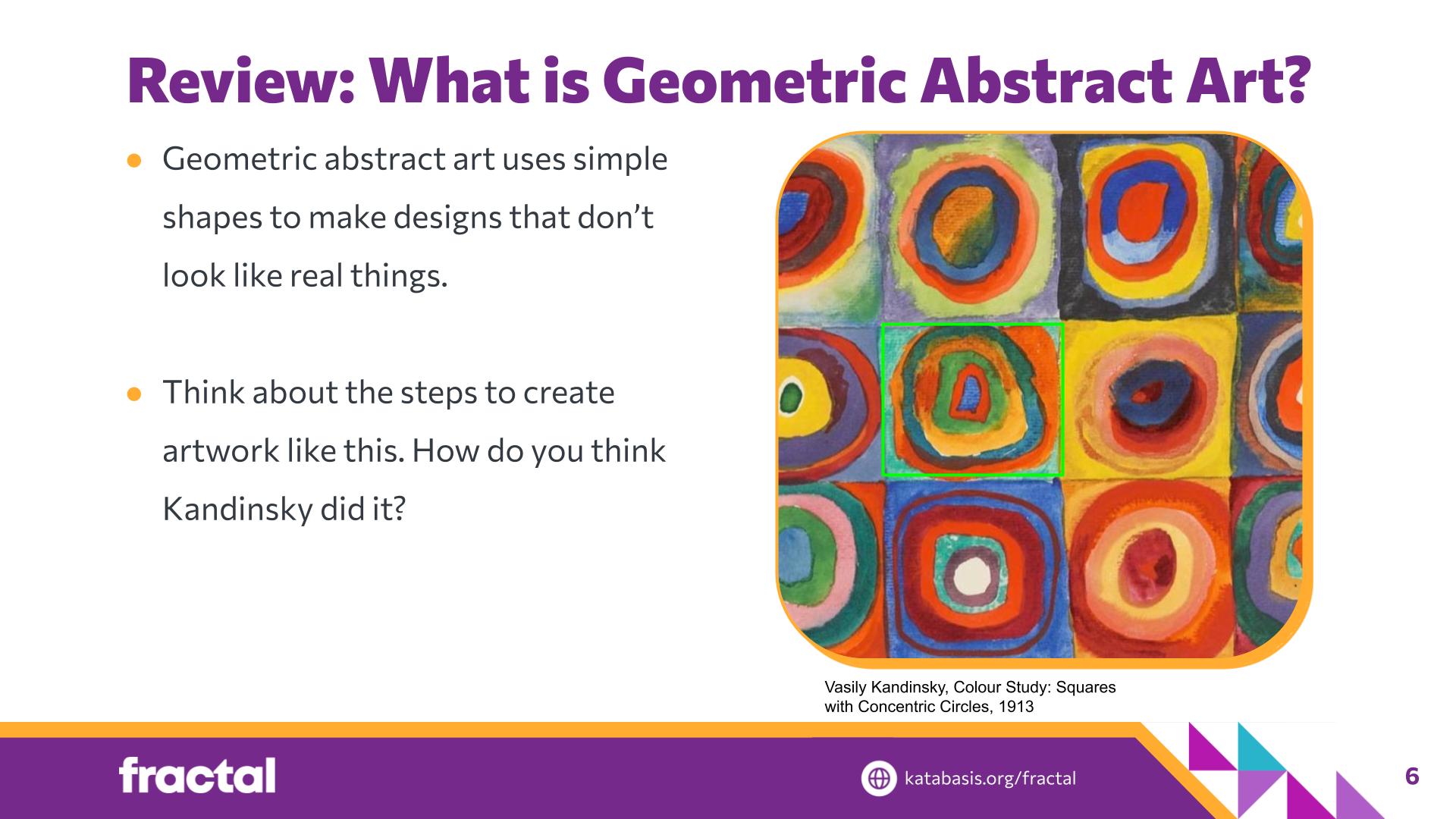 Slide 6: Review: What is Geometric Abstract Art? — Coding Kandinsky