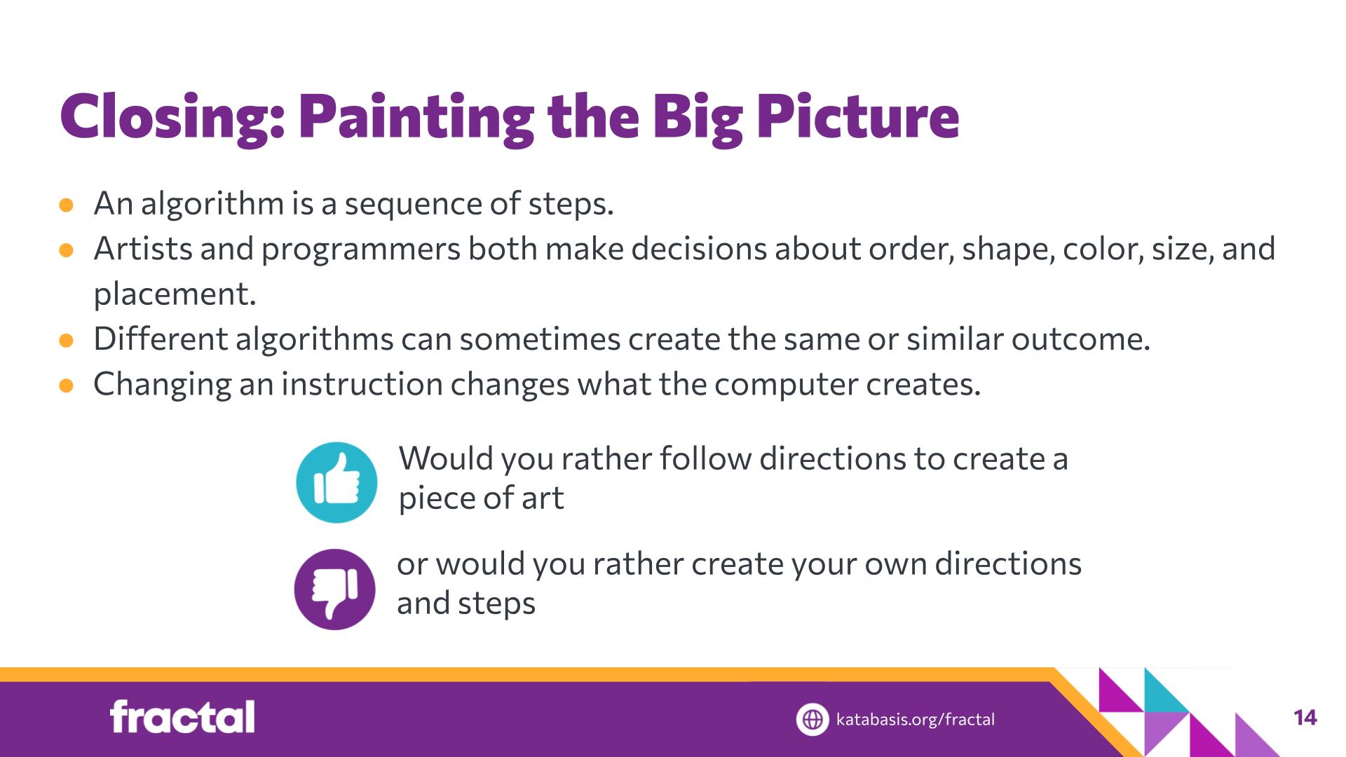 Slide 14: Closing: Painting the Big Picture — Coding Kandinsky