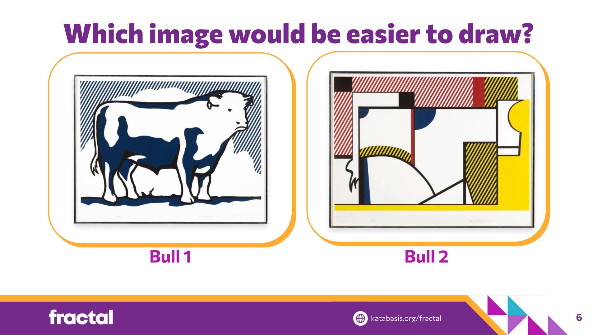 Slide 6: Which image would be easier to draw? — Coding Abstraction
