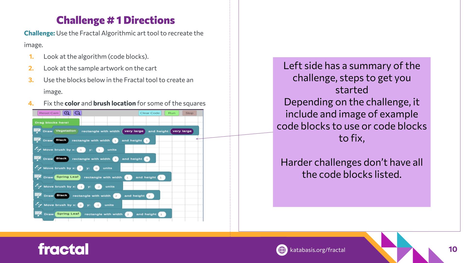 Slide 10: Challenge # 1 Directions — Coding Abstraction