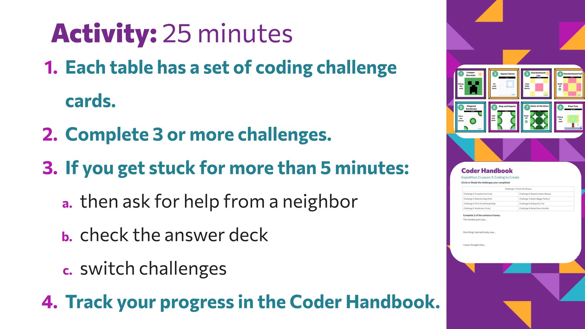 Slide 11: Activity: 25 minutes — Coding Abstraction