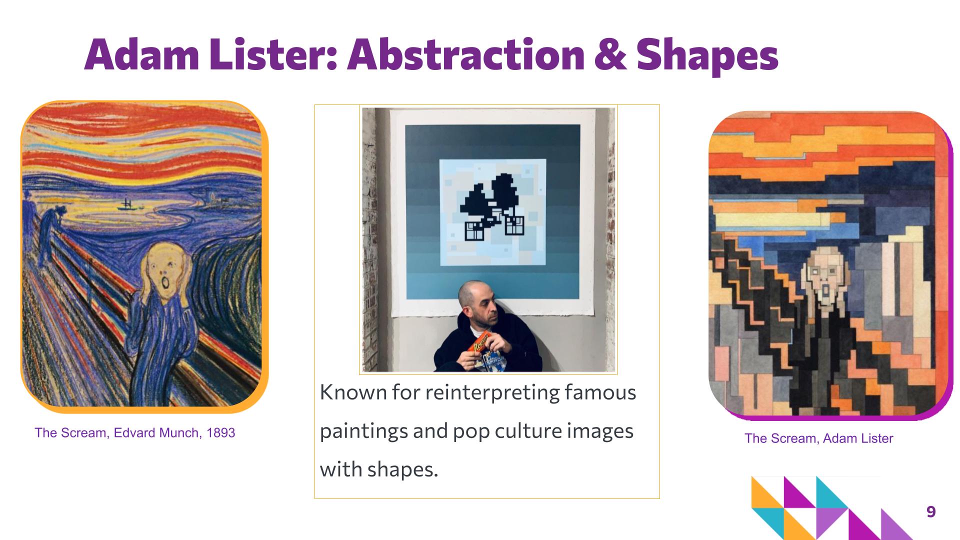 Slide 9: Adam Lister: Abstraction & Shapes — Art with Shapes