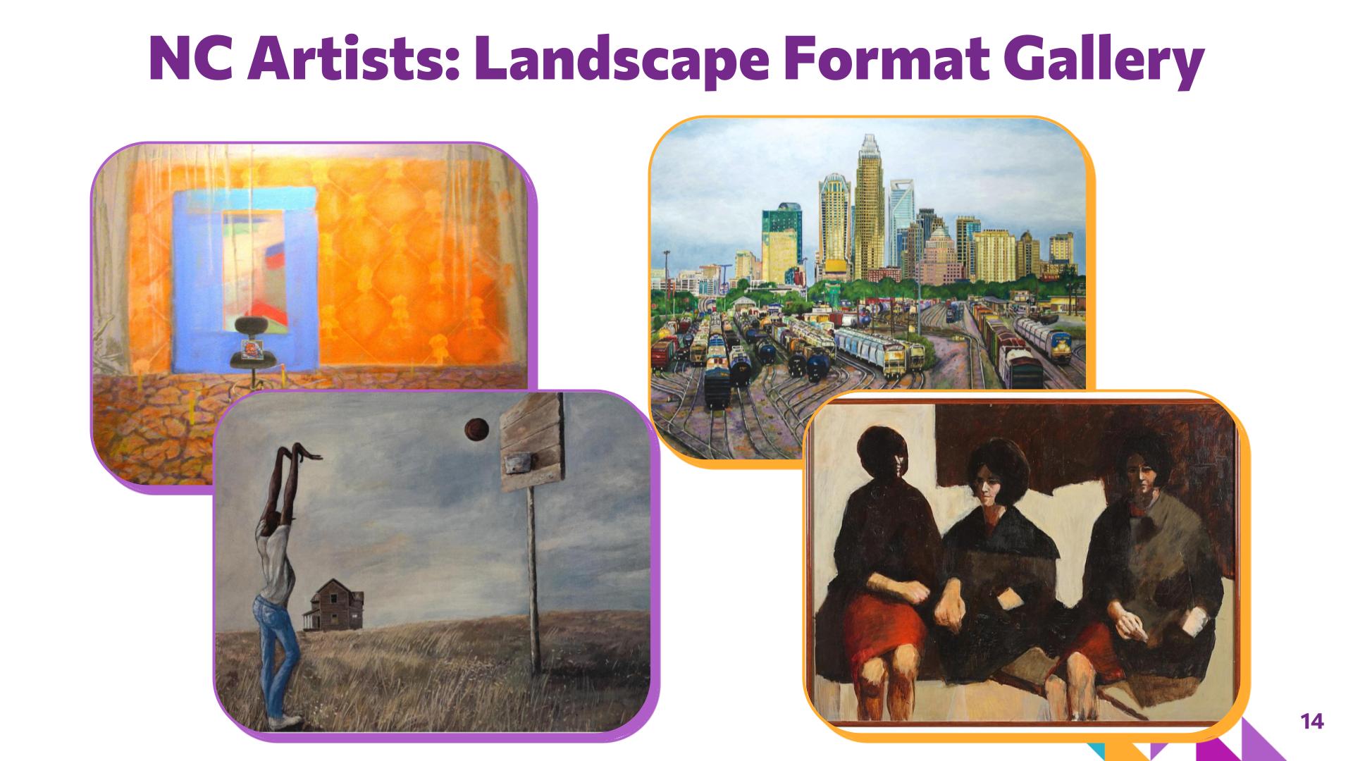 Slide 14: NC Artists: Landscape Format Gallery — Art with Shapes
