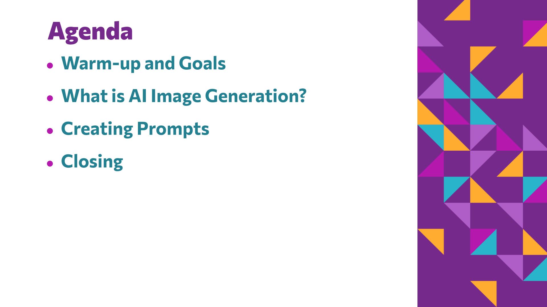 Slide 4: Agenda — Picture it with Words