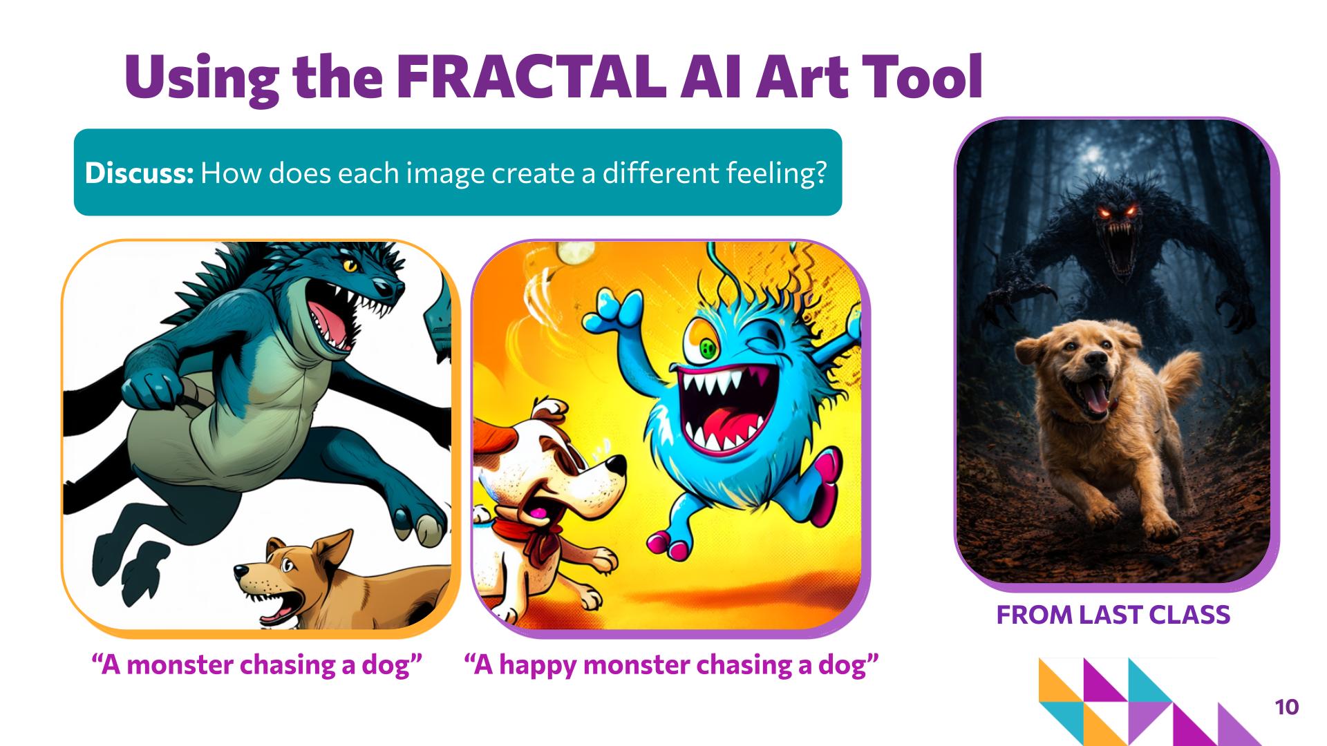 Slide 10: Using the FRACTAL AI Art Tool — Picture it with Words