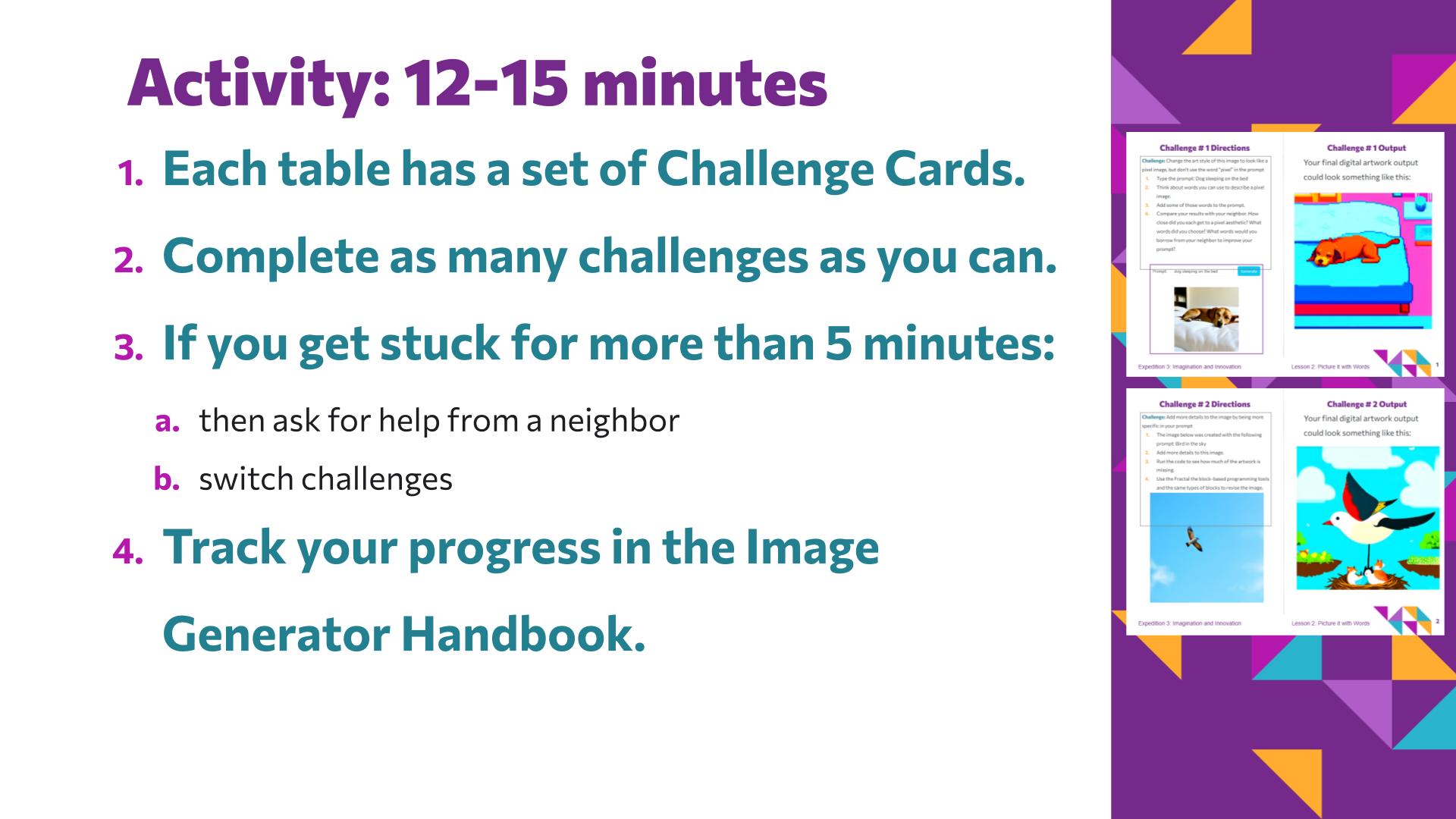 Slide 19: Activity: 12-15 minutes — Picture it with Words