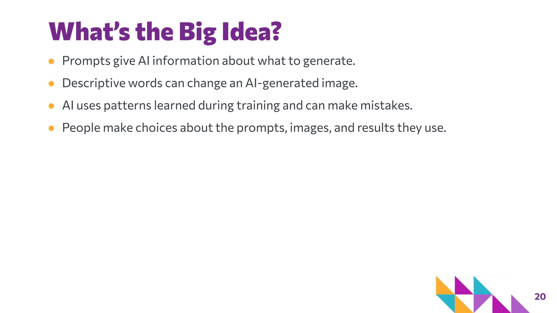 Slide 20: What’s the Big Idea? — Picture it with Words