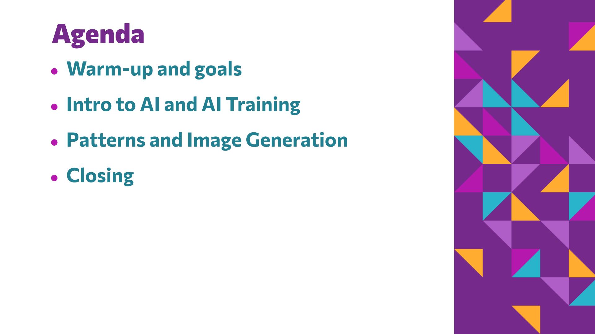 Slide 4: Agenda — AI Art Critique