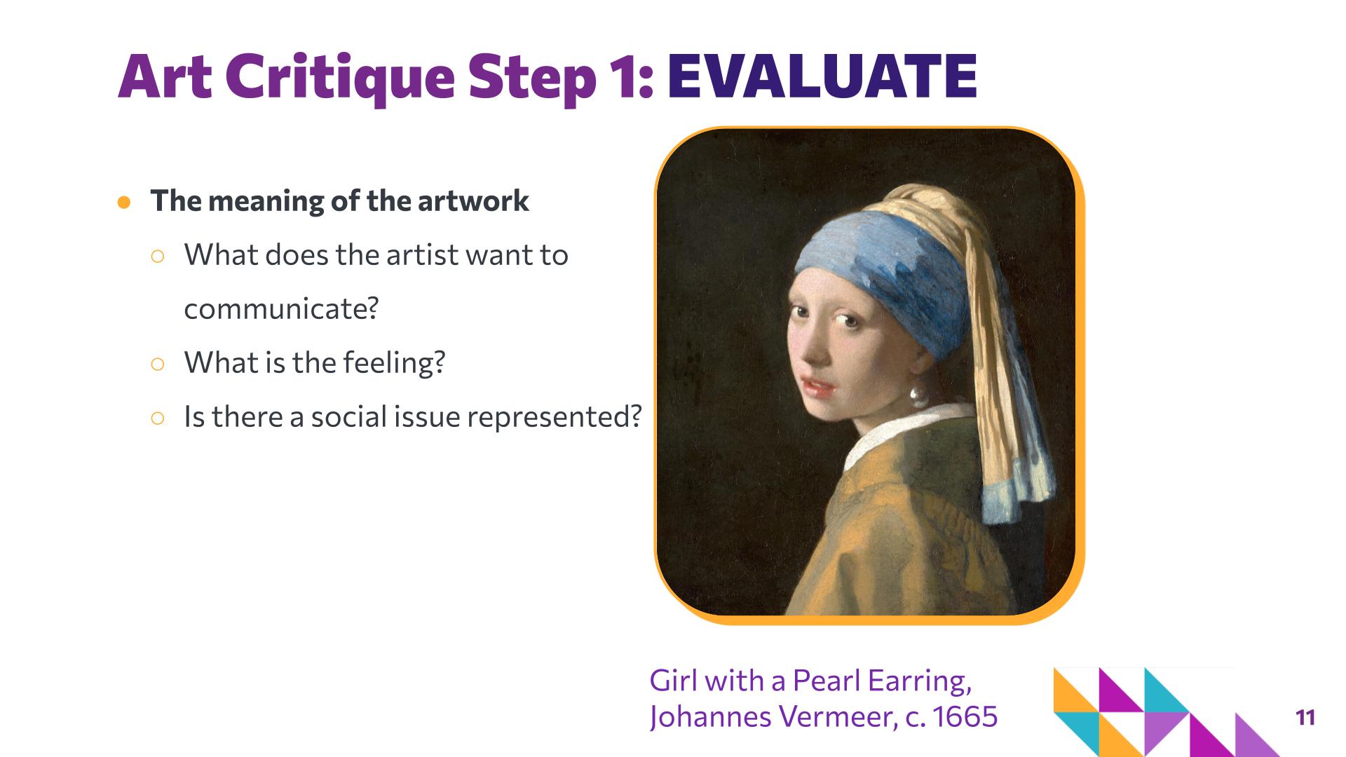 Slide 11: Art Critique Step 1: EVALUATE — AI Art Critique