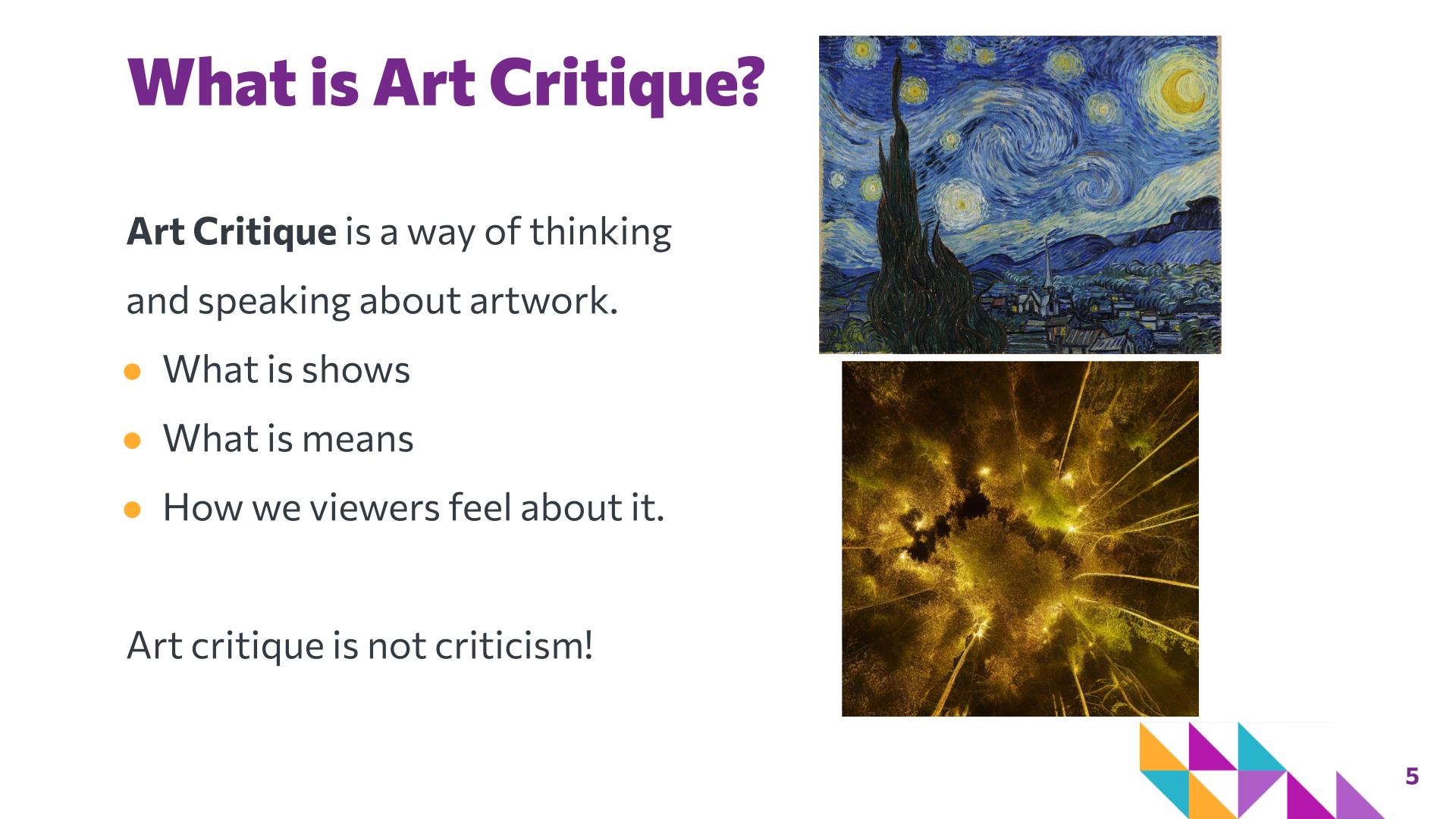 Slide 5: What is Art Critique? — Art Remix