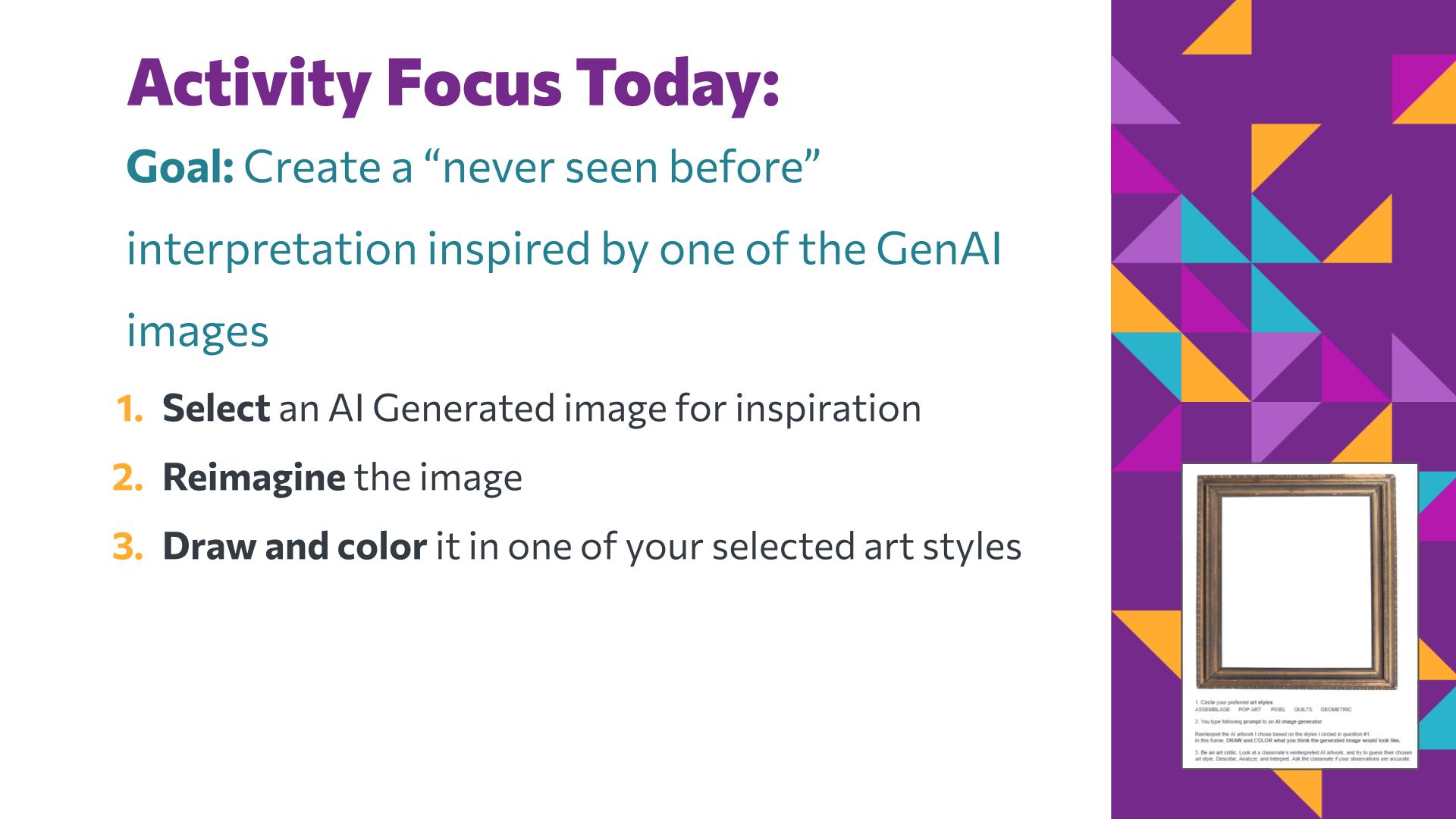 Slide 14: Activity Focus Today: — Art Remix