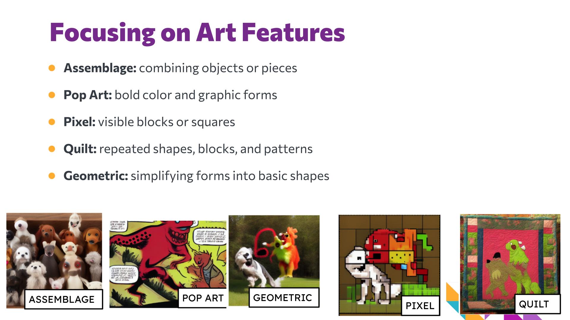 Slide 15: Focusing on Art Features — Art Remix