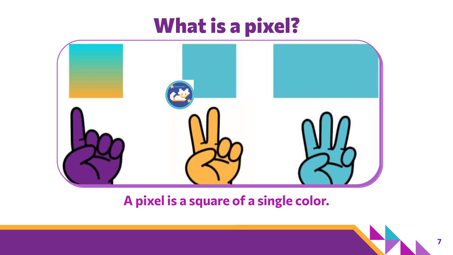 Slide 7: What is a pixel? — Abstraction with Paper Pixels