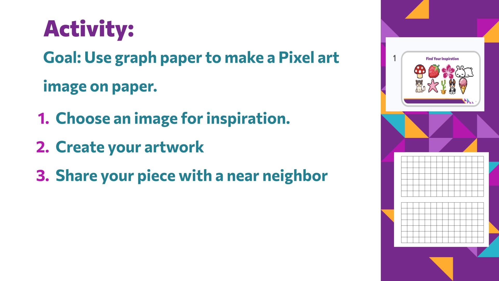 Slide 14: Activity: — Abstraction with Paper Pixels