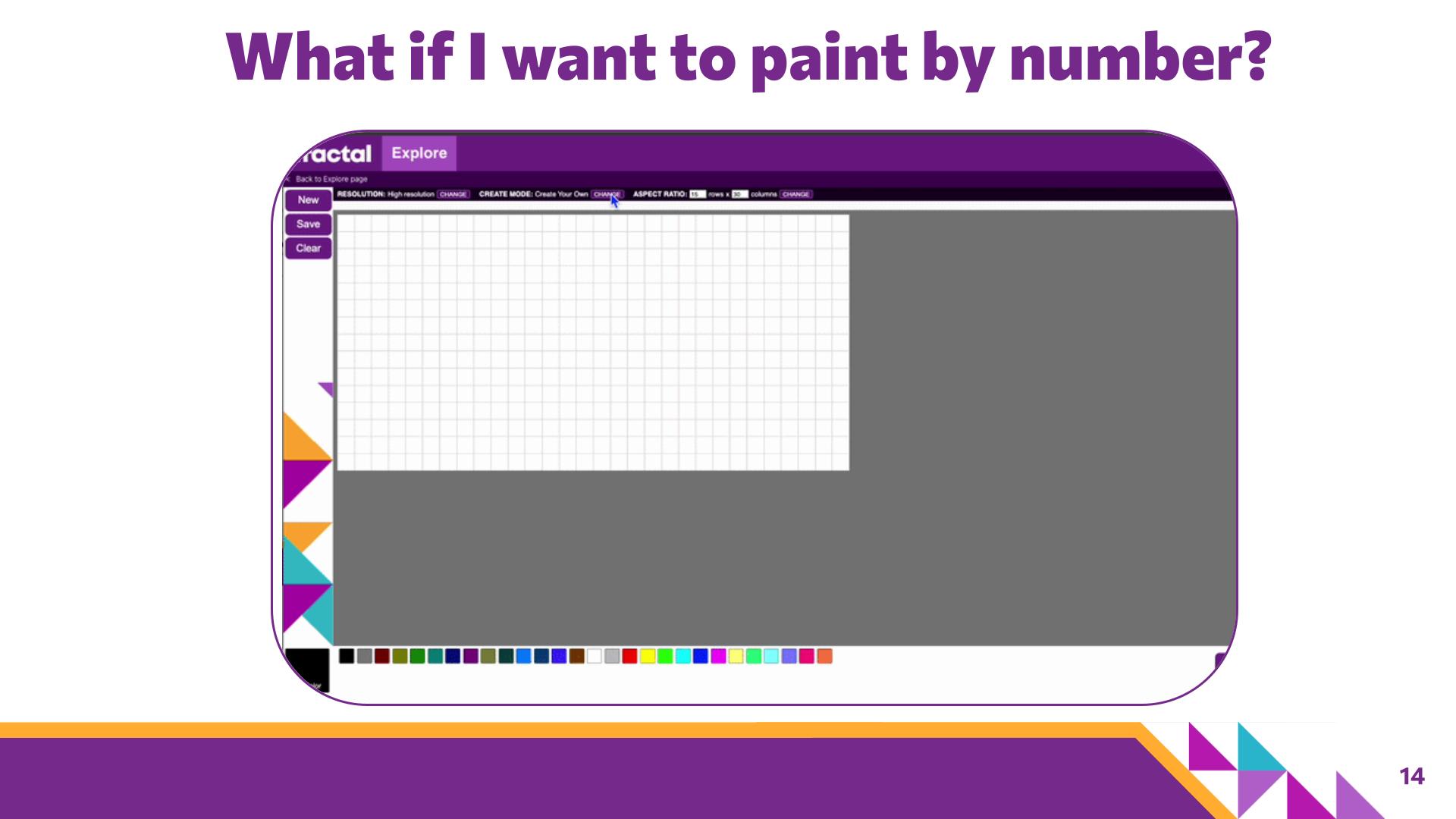 Slide 14: What if I want to paint by number? — Abstraction with Digital Pixels